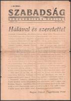1945. 01. 19. A szovjet kézen lévő Pesten megjelent Szabadság c. napilap induló száma 2 p, miközben Budán még német és nyilas újságok jelentek meg.