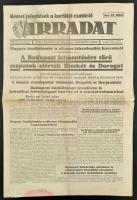 1945. 01.8. A Virradat X. évfolyamának 2. száma, címlapon Budapest felmentéséről szóló cikkel, 4p. Hajtva