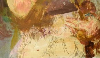 Gulyás Dénes (1927-2003): Akt drapériával. Olaj, fatábla, jelzett. Hátoldalán Vizualart Alkotóközöss...