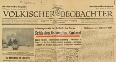 1945. 01. 26. A Völkischer Beobachter c. náci újság 58 évf 22 száma