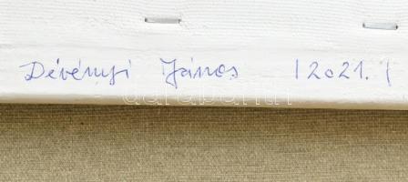 Dévényi János (1956-): Színátmenet. Akril, vászon, jelzett a hátoldalán, fa keretben, 60x60 cm