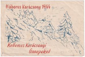 1944 Háborús Karácsony. Kellemes karácsonyi ünnepeket / WWII Hungarian military Christmas greeting (non PC) (EK)