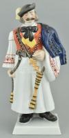 Herendi paraszt figura, tervezte: Csapváry Károly, színesen festet mázas porcelán, jelzett, hibátlan szép darab m: 33cm