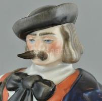 Herendi paraszt figura, tervezte: Csapváry Károly, színesen festet mázas porcelán, jelzett, hibátlan...