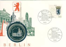 NSZK 1993. "Berlin" ffém emlékérem érmés, bélyeges borítékon T:PP