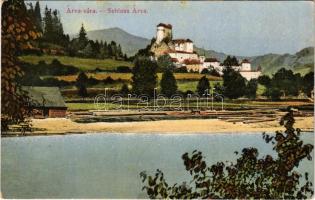 Árvaváralja, Oravsky Podzámok; vár, fatelep. Feitzinger Ede No. 647. 1917 / hrad / castle, lumber yard
