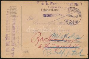 1918 Tábori posta levelezőlap / Field postcard "K.u.k. Rosenspital Nr. 1. Lemberg" + &quot...