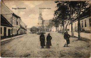 1911 Nagyszombat, Tyrnau, Trnava; Káptalan utca. Fiebig József kiadása / street (EK)