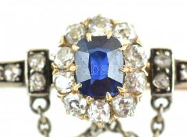 Arany (Au) 14 és 9 k. Szecessziós collier (nyakék). Brossból átalakított nyakék, 33 db apró régi csi...