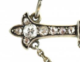 Arany (Au) 14 és 9 k. Szecessziós collier (nyakék). Brossból átalakított nyakék, 33 db apró régi csi...