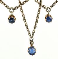 Arany (Au) 14 és 9 k. Szecessziós collier (nyakék). Brossból átalakított nyakék, 33 db apró régi csi...