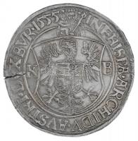 1555K-B Tallér Ag I. Ferdinánd Körmöcbánya (28,78g) T:2 rep. / Hungary 1555K-B Thaler Ag Ferdinand I Kremnitz (28,78g) C:XF cracked Huszár: 913., Unger II.: 720.