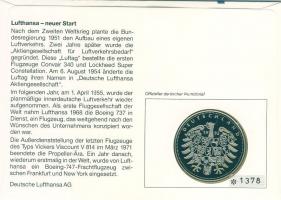 NSZK 1993. "Lufthansa" ffém emlékérem érmés, bélyeges borítékon T:PP