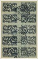 1932 Sátoraljaújhely Ínségbélyeg 10-es tömb (65.000) / block of 10 charity stamp