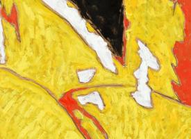 Orvos András (1939-): Tulipán. Olaj, farost, jelzett. Hátoldalán autográf felirattal. Fa keretben, 5...