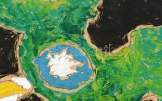 Orvos András (1939-): Tulipán. Olaj, farost, jelzett. Hátoldalán autográf felirattal. Fa keretben, 5...