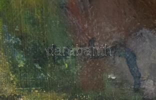 Orvos András (1939-): Tulipán. Olaj, farost, jelzett. Hátoldalán autográf felirattal. Fa keretben, 5...