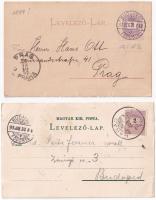 9 db RÉGI hosszúcímzéses magyar képeslap 1890-1899 között, minden évből egy-egy lap: Ebeczki lakásom...