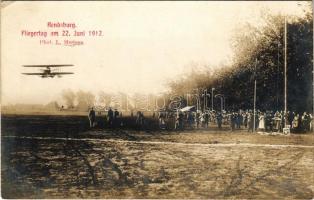 1912 Rendsburg, Fliegertag am 22. Juni. Phot L. Mertens / Aviator day, aircraft. photo (EK)