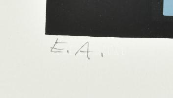 Halász Szabó Sándor (1920-1997): Hullámzó formák. Szitanyomat, papír, jelzett, művészpéldány E.A. je...