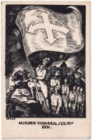 1940 Minden viharral szemben. A Magyar Nemzeti Szocialista Párt kiadása, Bp. Baross tér 17. F.K.: Loparits József Nyilaskeresztes propaganda. Levél a selyei (Vágsellye) "Nyilas Bál"-ról / Hungarian Arrow Cross Party propaganda. Sent from the Arrow Cross ball of Sala s: Dandé (EK)