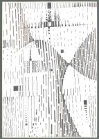 Gyarmathy Tihamér (1915-2005): Ütközések II. Filctoll, tus, papír, jelzett. Hátoldalán R 67/94 életmű katalógusszámmal. Üvegezett fa keretben, 21x29,5 cm