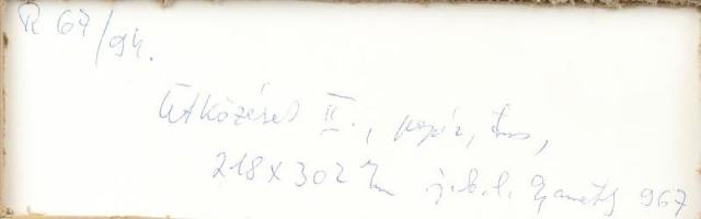 Gyarmathy Tihamér (1915-2005): Ütközések II. Filctoll, tus, papír, jelzett. Hátoldalán R 67/94 életm...