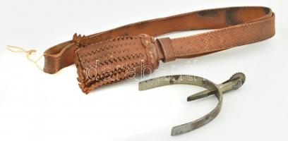 cca. 1914-1918. I. Világháborús kard bojt (42 cm) és 1 db sarkantyú.