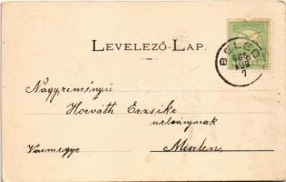 1906 Kisköcsk, Köcsk; Fő utca, jegyzői lak, evangélikus iskola. Németh Sándor fényképész felvétele