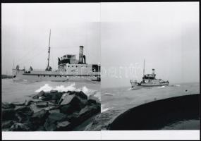 cca 1950 Balaton, Jókai hajó, 2 db mai nagyítás régi negatívról, 15x10 cm