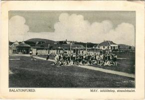 1933 Balatonfüred, MÁV üdülőtelep, strand tornapályával (EK)