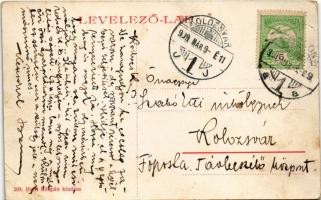 1909 Kisbér, postaépület és református iskola. Haftl Kálmán 208 (W.L.?) (EK)