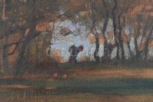 Körösfői-Kriesch Aladár (1863-1920): Őszi erdő. Olaj, vászon, kartonra ragasztva, jelezve jobbra len...