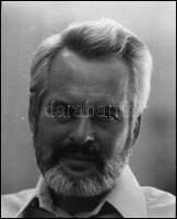 cca 1973 Latinovits Zoltán (1931-1976) Kossuth-díjas színművész portréja, vintage NEGATÍV, Pánczél György (1920-?) filmtörténész hagyatékából (film- és színházifotó-gyűjteményéből), 7x6 cm