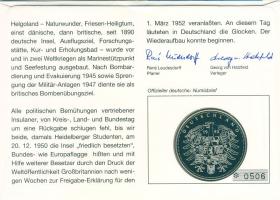 NSZK 1993. "Helgoland-sziget átadása" ffém emlékérem érmés, bélyeges borítékon T:PP