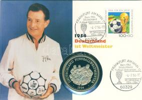 NSZK 1993. "Labdarúgó világbajnok 1954" ffém emlékérem érmés, bélyeges borítékon T:PP