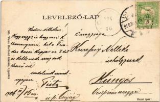 1906 Budapest IV. Újpest, István út, villamos, gyógyszertár, Schuster cukrászda. Weisz Berthold kiad...