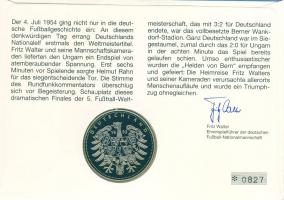 NSZK 1993. "Labdarúgó világbajnok 1954" ffém emlékérem érmés, bélyeges borítékon T:PP