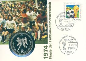 NSZK 1993. "Labdarúgó VB 1974" ffém emlékérem érmés, bélyeges borítékon T:PP