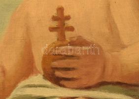 Hubay-Cebrián Andor (1898-1971): Patrona Hungariae. Olaj, vászon, jelzett a hátoldalán. Javított. De...