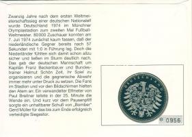 NSZK 1993. "Labdarúgó VB 1974" ffém emlékérem érmés, bélyeges borítékon T:PP