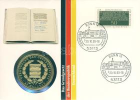 NSZK 1993. "Alkotmány kinyilatkoztatása" ffém emlékérem érmés, bélyeges borítékon T:PP