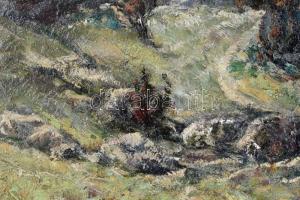 Paál Albert (1895-1968): Erdélyi táj. Olaj, fa, jelezve jobbra lent. Dekoratív, éleinél kissé sérült...