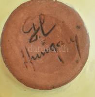 Gorka Lívia (1925 - 2011): Tálkák. (madár, hal, tyúk) Türkiz, sárga és fekete, narancs mázakkal fest...