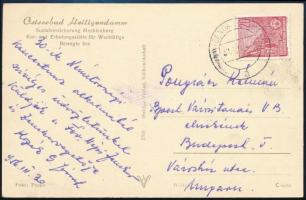 1956 Kozák Gábor József (1910-1978) cigányprímás, Fővárosi Népi Zenekar zenekarvezetője által írt, haza küldött képeslap, Pongrácz Kálmán (1898-1980) Budapest főpolgármestere (Budapest Főváros Tanácsa VB elnöke (1950-1958)) részére, 9x14 cm