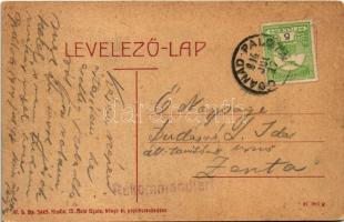 1914 Csanádpalota, Központi nagyvendéglő. W.L. Bp. 5445. M. Buja Gyula kiadása