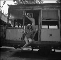 cca 1989 Nosztalgiajárat a fogaskerekű vonalán, Menesdorfer Lajos (1941-2005) budapesti fotóművész h...