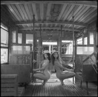 cca 1989 Nosztalgiajárat a fogaskerekű vonalán, Menesdorfer Lajos (1941-2005) budapesti fotóművész h...