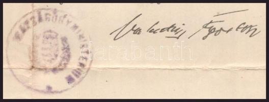 1945 Valentiny Ágoston (1888-1958) az ideiglenes kormány igazságügy-miniszterének aláírása, Mecsér J...