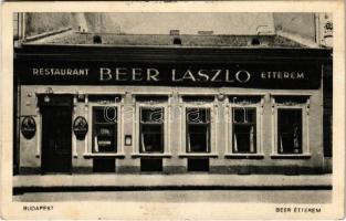 Budapest VIII. Beer László étterem. Főherczeg Sándor utca 44. (ma Bródy Sándor)